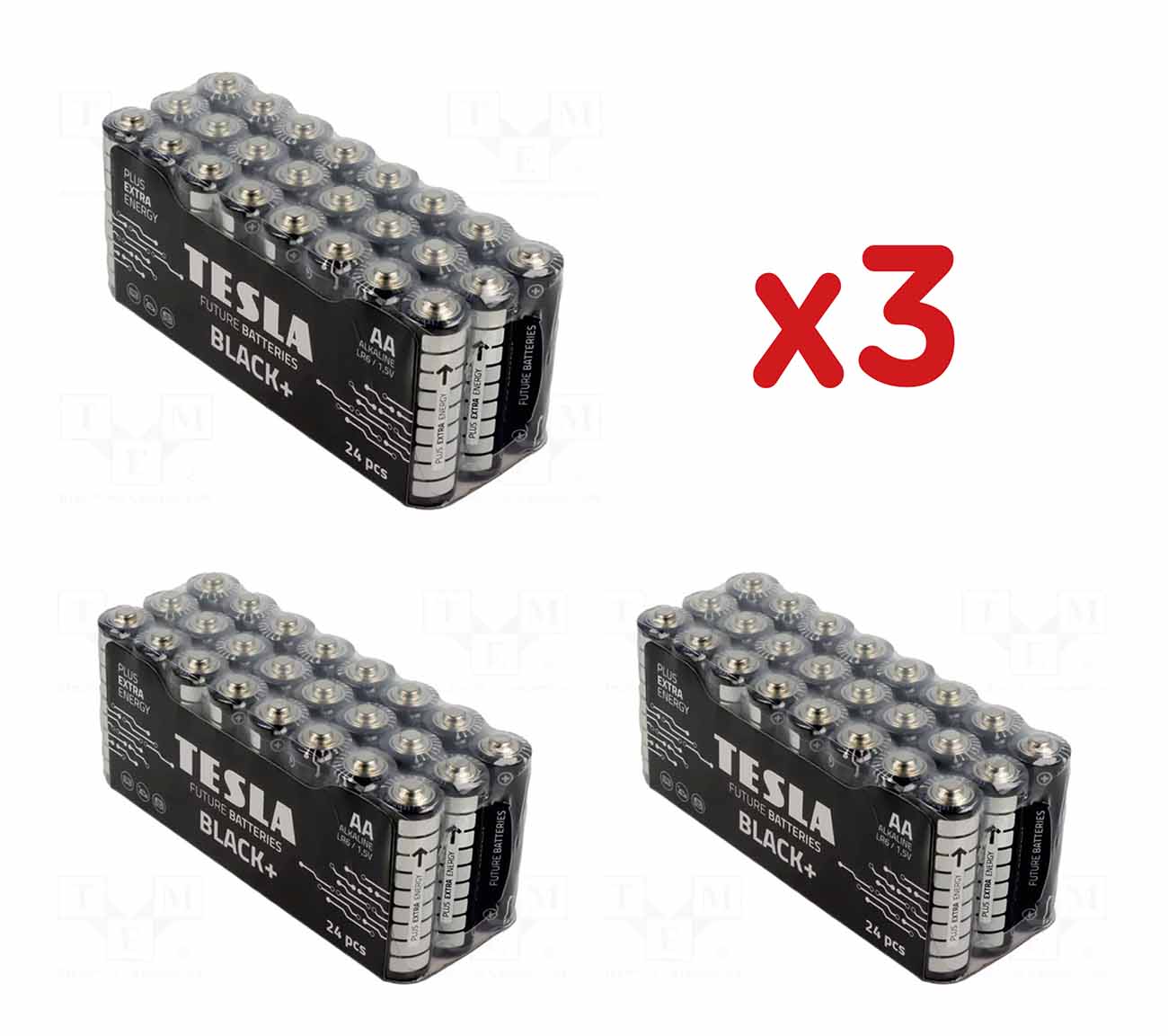 بطاريات TESLA Black+ نوع AA / حزمة من 72