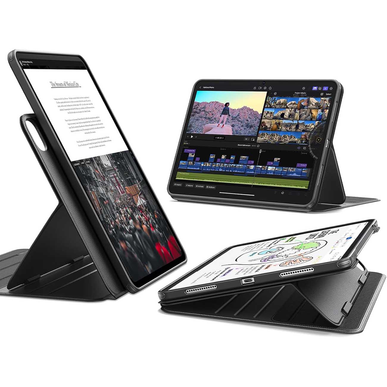 ESR Magnetic Case for iPad Pro 11 inch 2025 & 2024 / Built-in Stand / Black