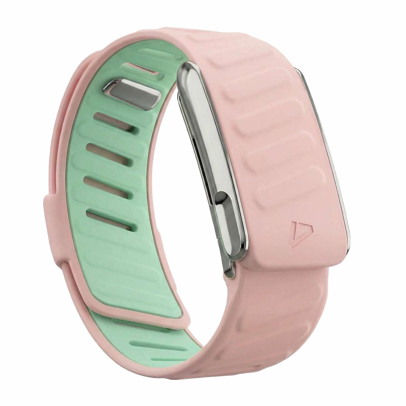 سير Dash يدعم Whoop 5 MG / سليكون ناعم / وردي فاتح مع اطار فضي لامع
