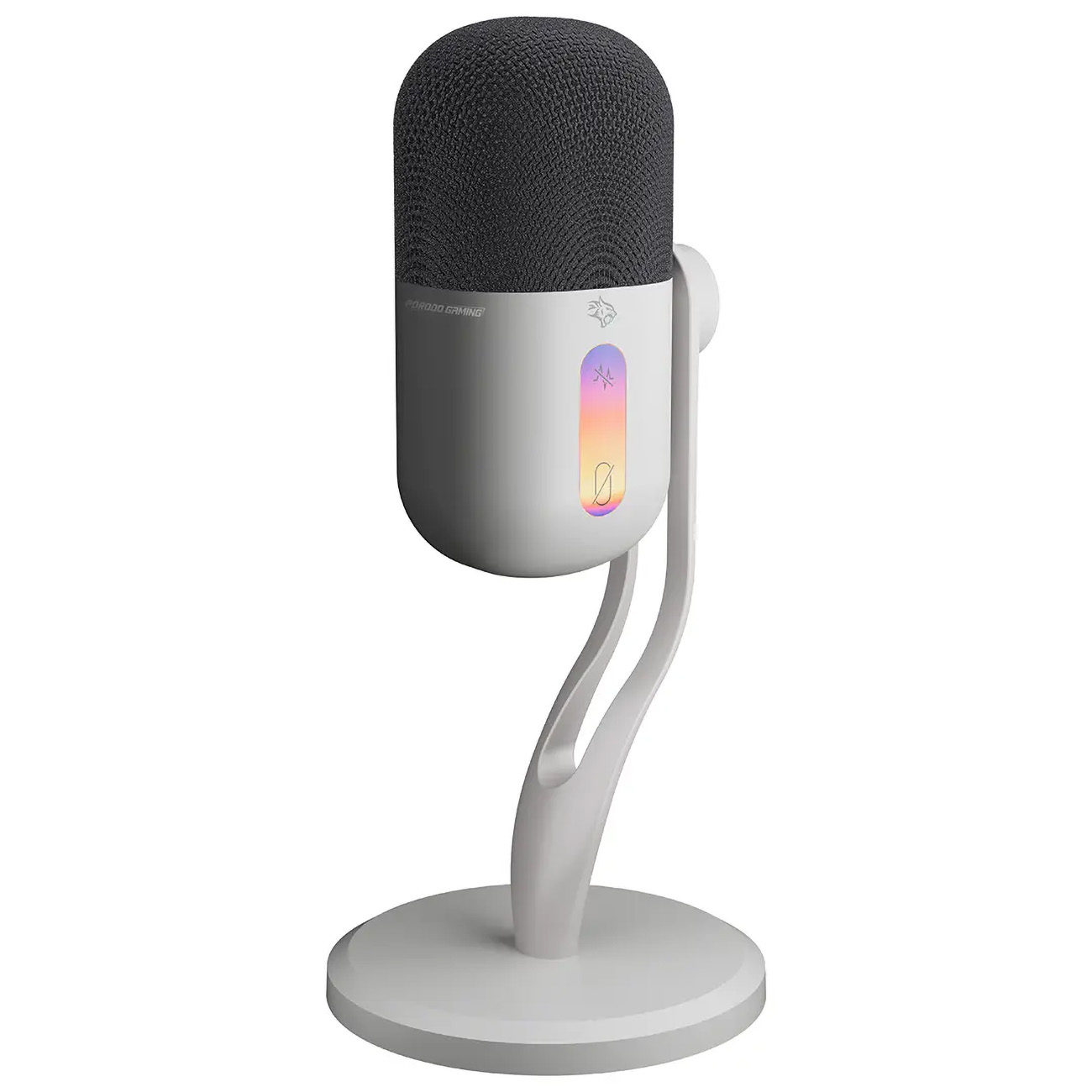 Porodo Elyx Microphone / RGB Light / Noise Reduction Button / Support Windows & iOS / White