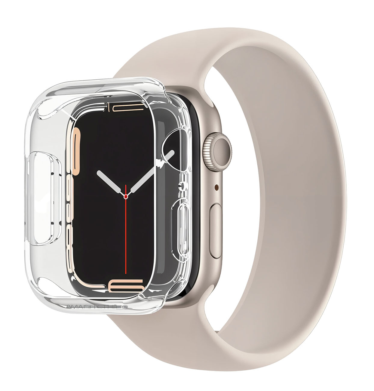 AmazingThing Quartz Pro Case for Apple Watch / Size 45 / Drop Protection / Clear