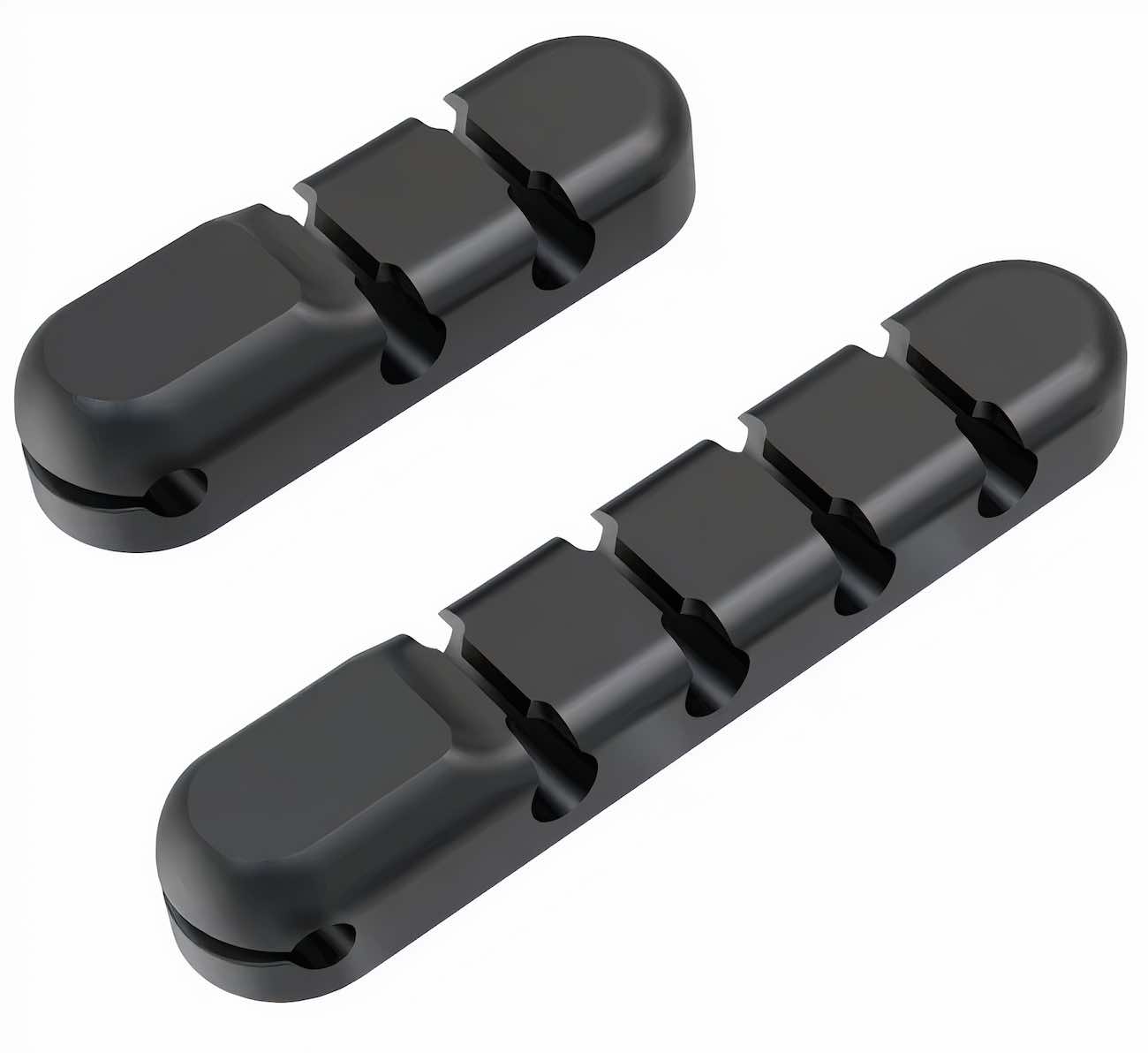 حزمة منظم اسلاك لاصق / سليكون مرن / قطعة صغيرة و كبيرة / اسود