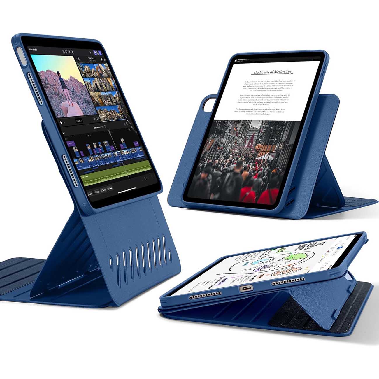 ESR Magnetic Case for iPad Air 13 inch 2025 & 2024 / Built-in Stand / Blue