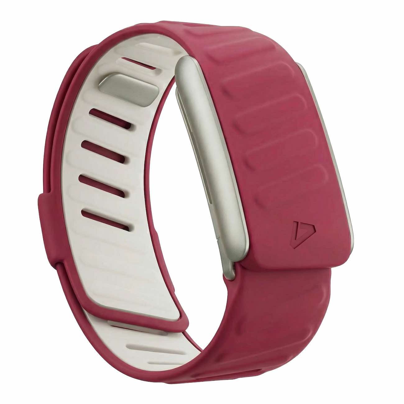 Dash Strap For Whoop 5 / Soft Silicone / Maroon with Matte Silver Frame