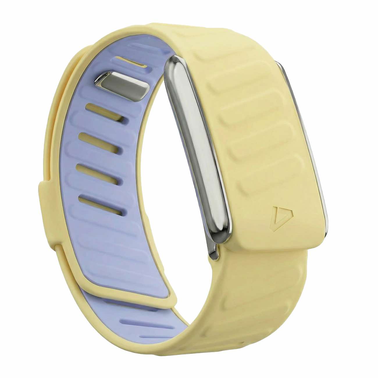 Dash Strap For Whoop 5 / Soft Silicone / Butter Yellow with Shiny Silver Frame