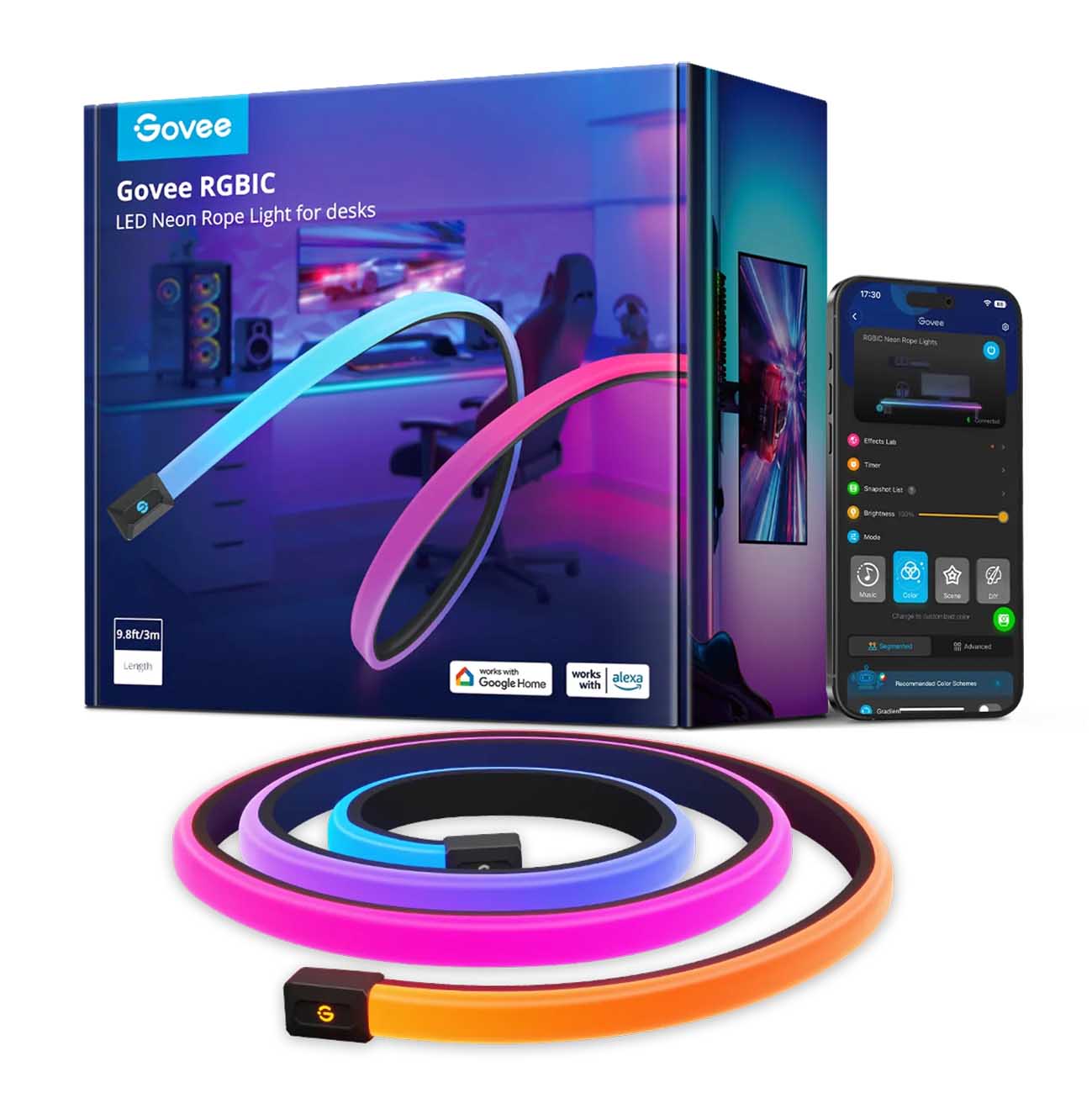 شريط اضاءة ذكي للطاولة من Govee / تحكم من الجوال / الوان متغيرة / طول 3 متر
