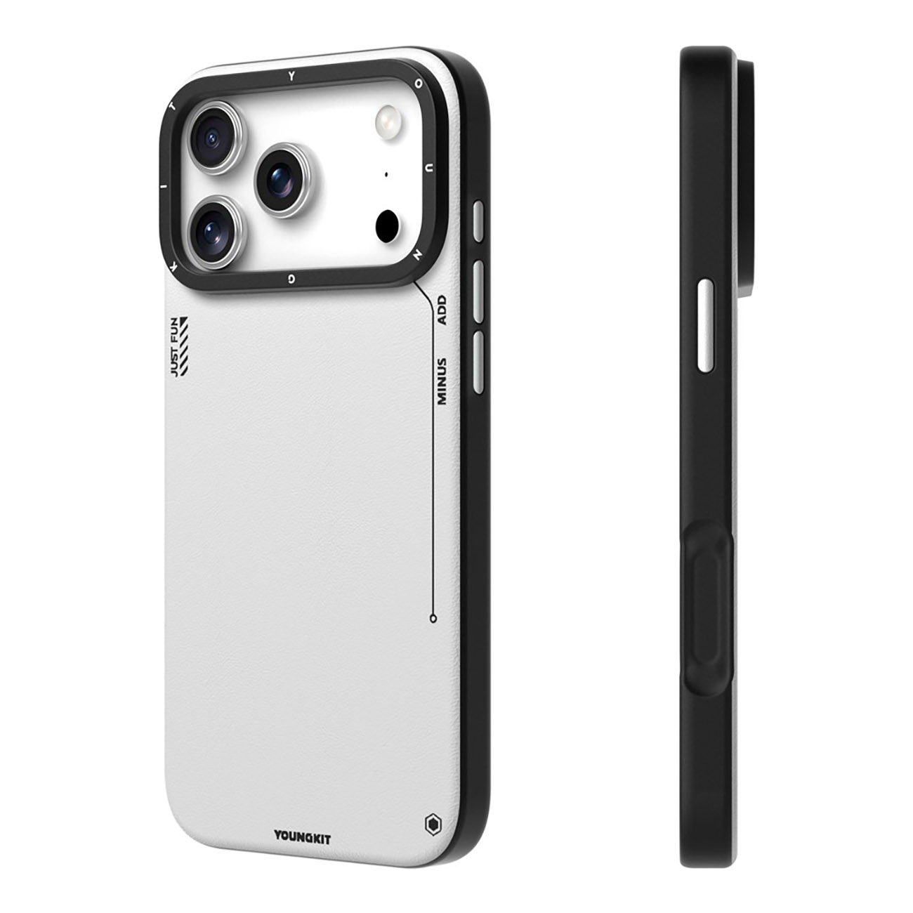 YoungKit Case for iPhone 17 Pro Max / Supports MagSafe / Leather / Drop-resistant / Silver