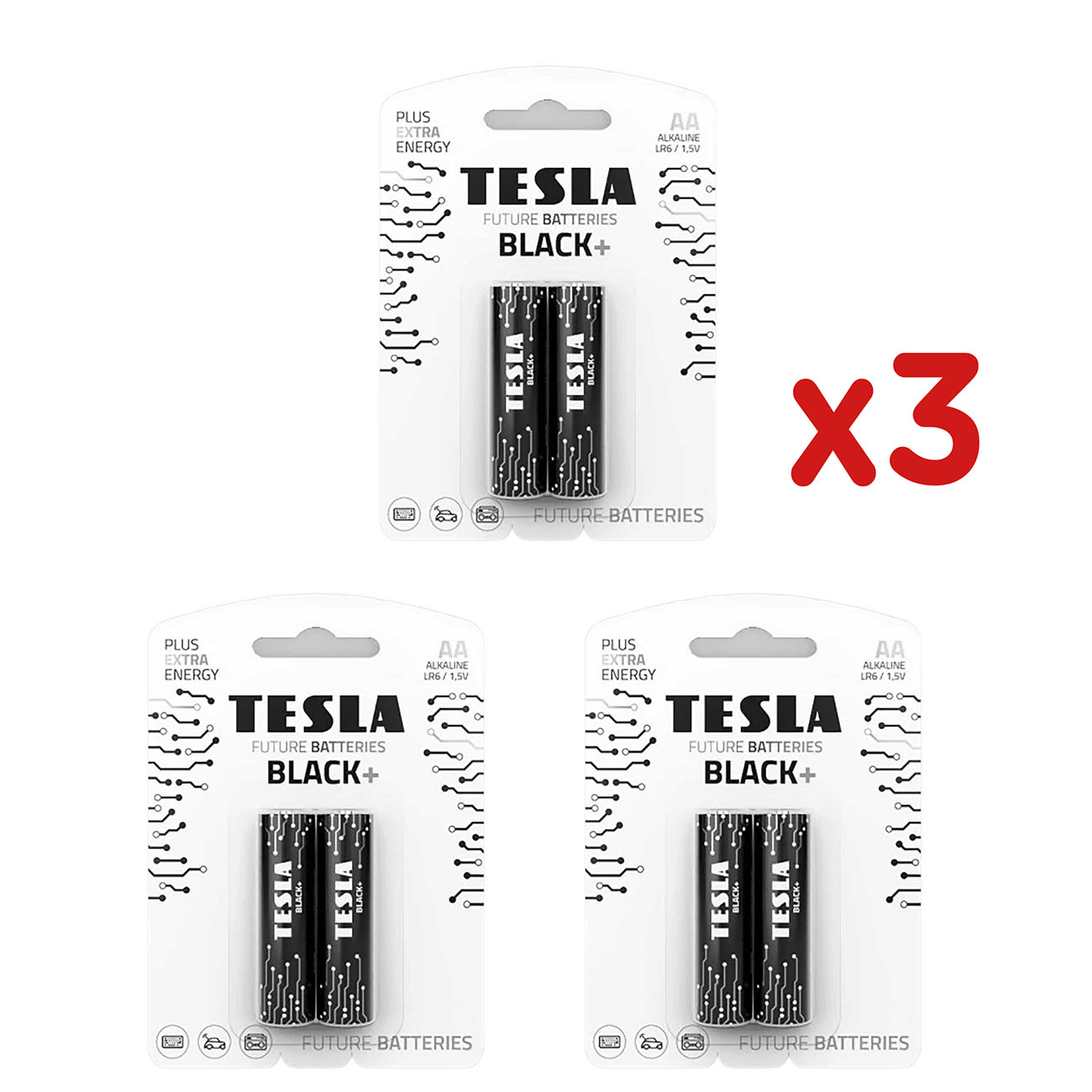 بطاريات TESLA Black+ LR6 نوع AA / حزمة من 6