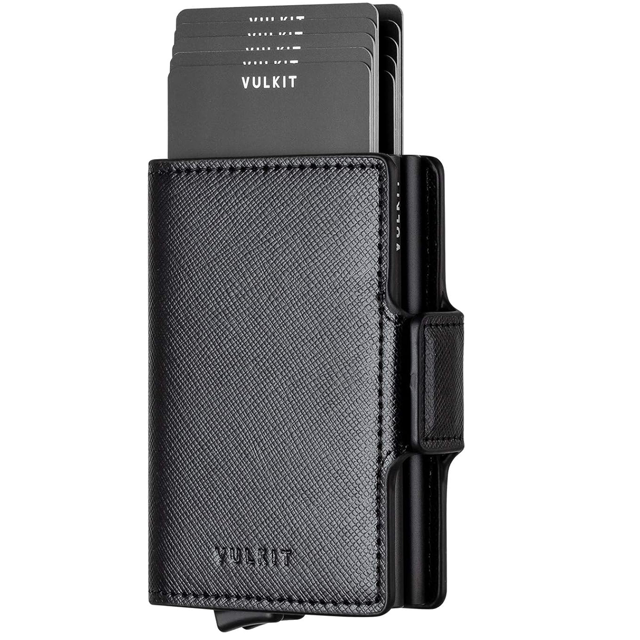VULKIT Card Wallet / RFID Protection / Double Card Holder / Holds Up to 14 Cards / Black