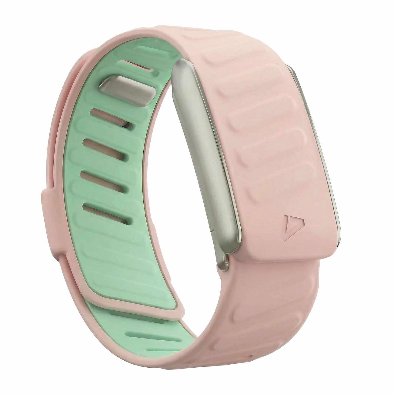 Dash Strap For Whoop 5 / Soft Silicone / Baby Pink with Matte Silver Frame