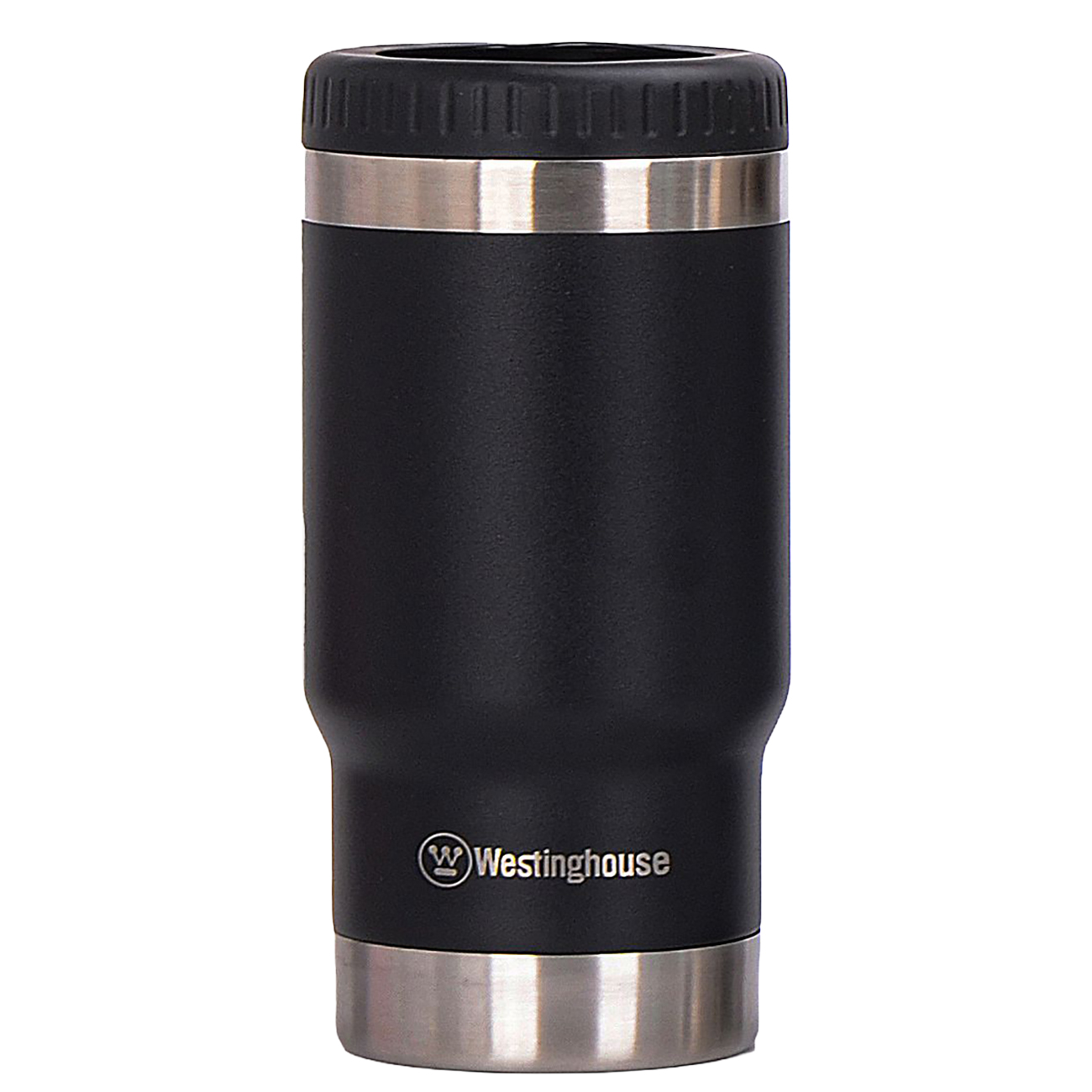Westinghouse 3-in-1 Can Cooler / Double Wall Insulated / Keeps Drinks Cold 4 Hours / Black