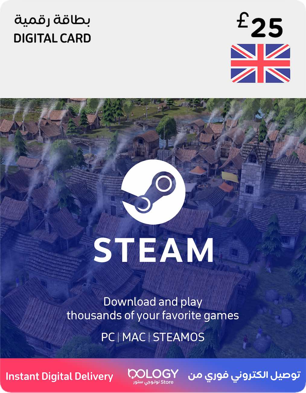 Steam Wallet Card / UK Store / 25 Pounds