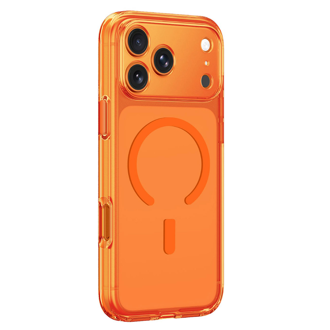 AT Minimal LensGuard Case for iPhone 17 Pro Max / Supports MagSafe / Drop-resistant / Clear Orange