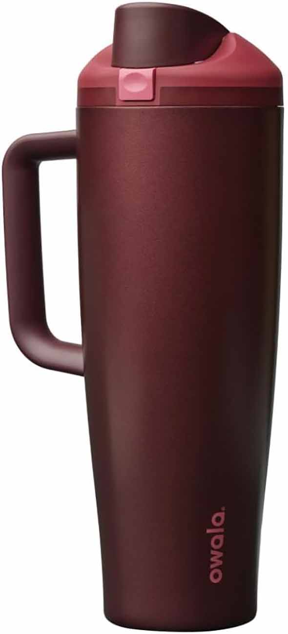 مطارة Owala FreeSip Tumbler / سعة 40oz / تحافظ على البرودة لمدة 24 ساعة / لون Black Cherry