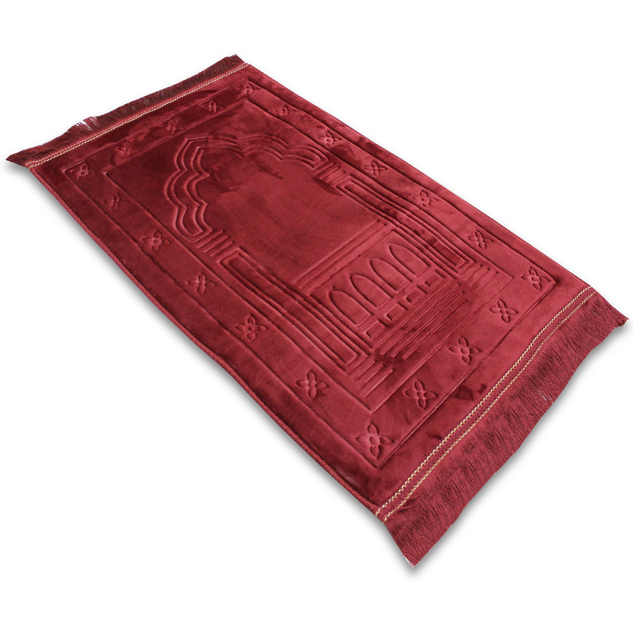 Sundus Innovative Prayer Rug Mat / Memory Foam / Comfortable Design / Maroon