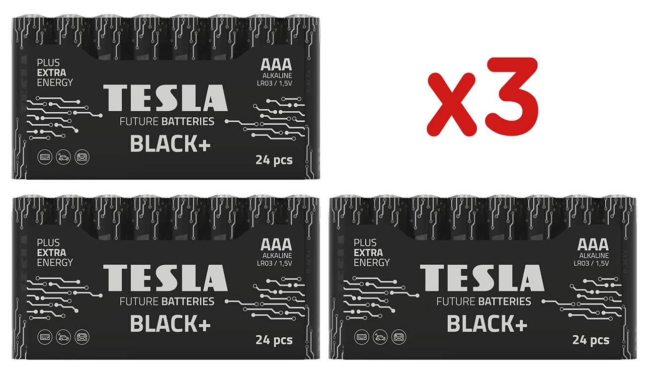 بطاريات +TESLA Black نوع AAA / حزمة من 72