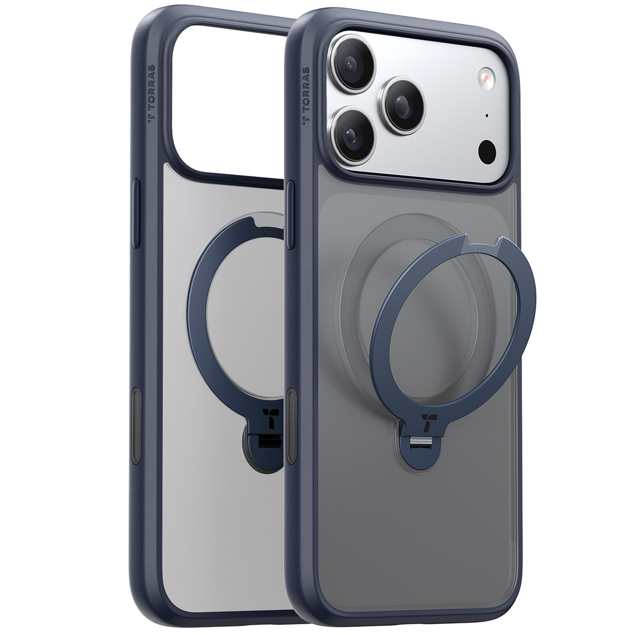 Torras Ostand Spin Case for iPhone 17 Pro Max / MagSafe Compatible / Built-in Grip / Blue