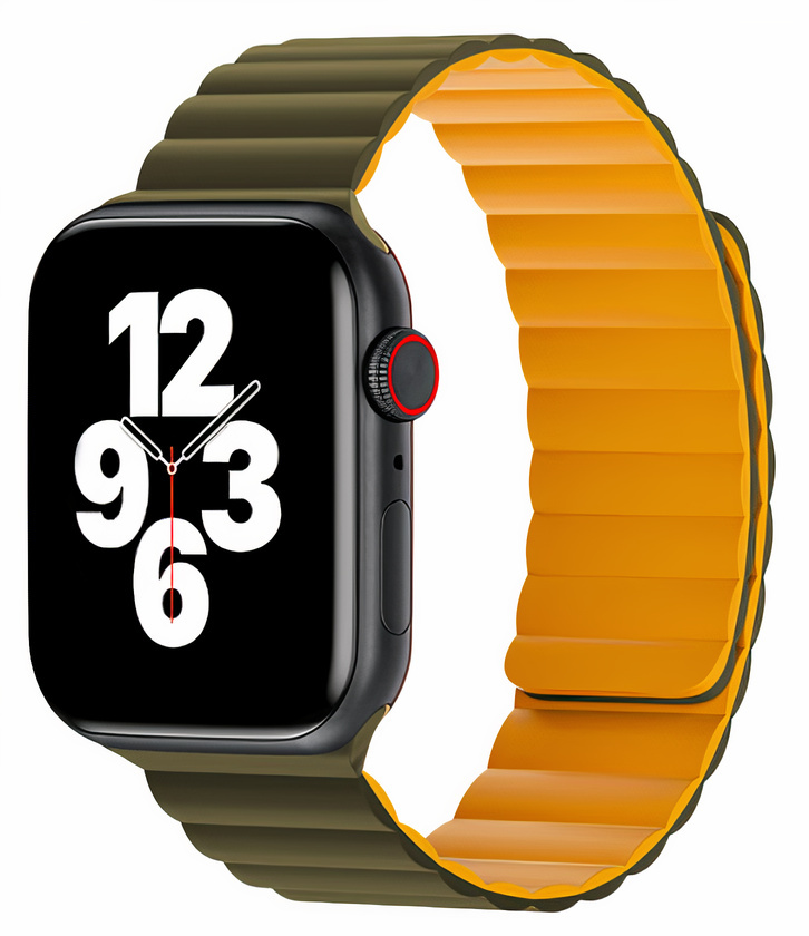 WiWU Magnetic Band / Size 42 & 49 / Silicone / Waterproof / Olive Green & Yellow