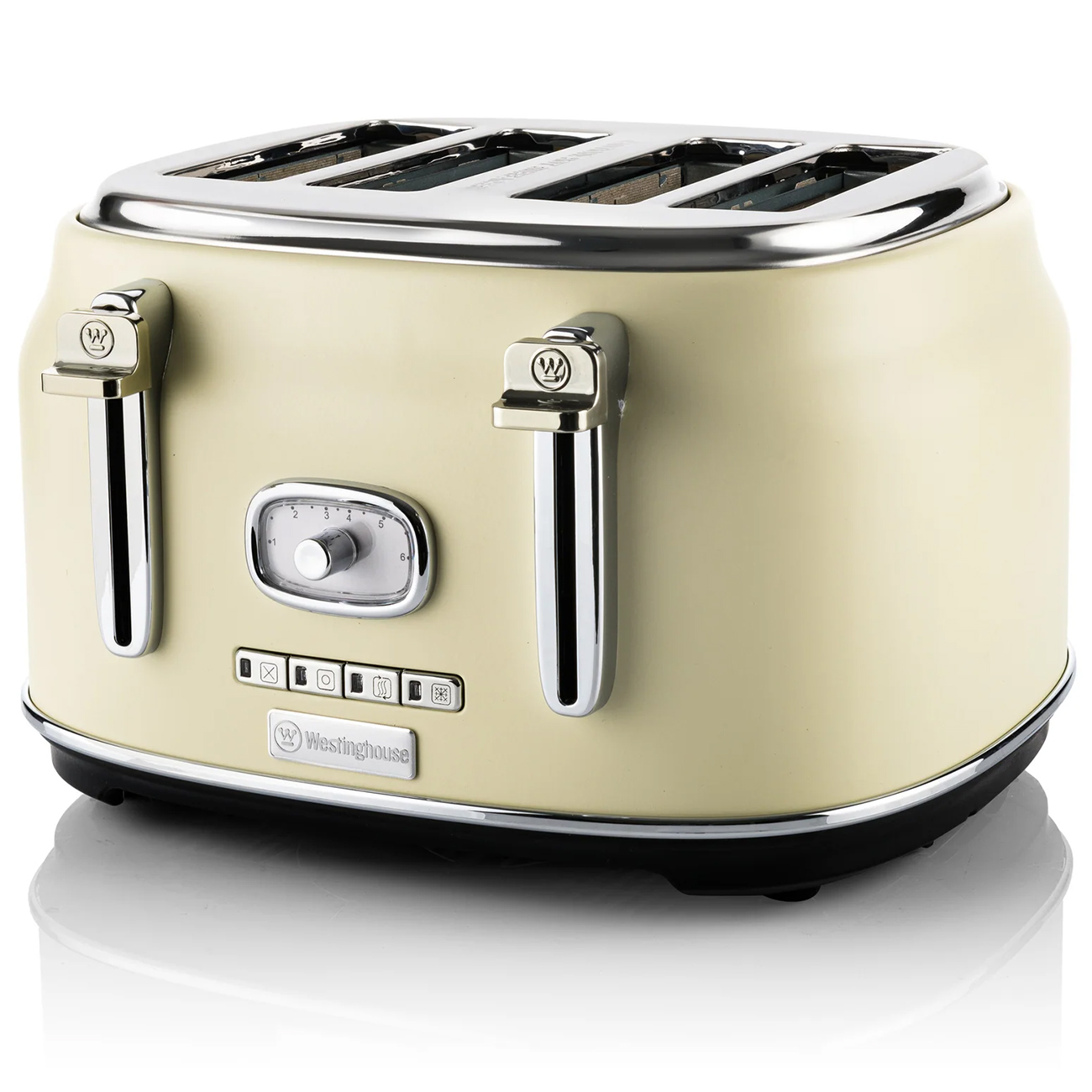 Westinghouse Electric Toaster / 6 Browning Settings / 4 Slices / Off White