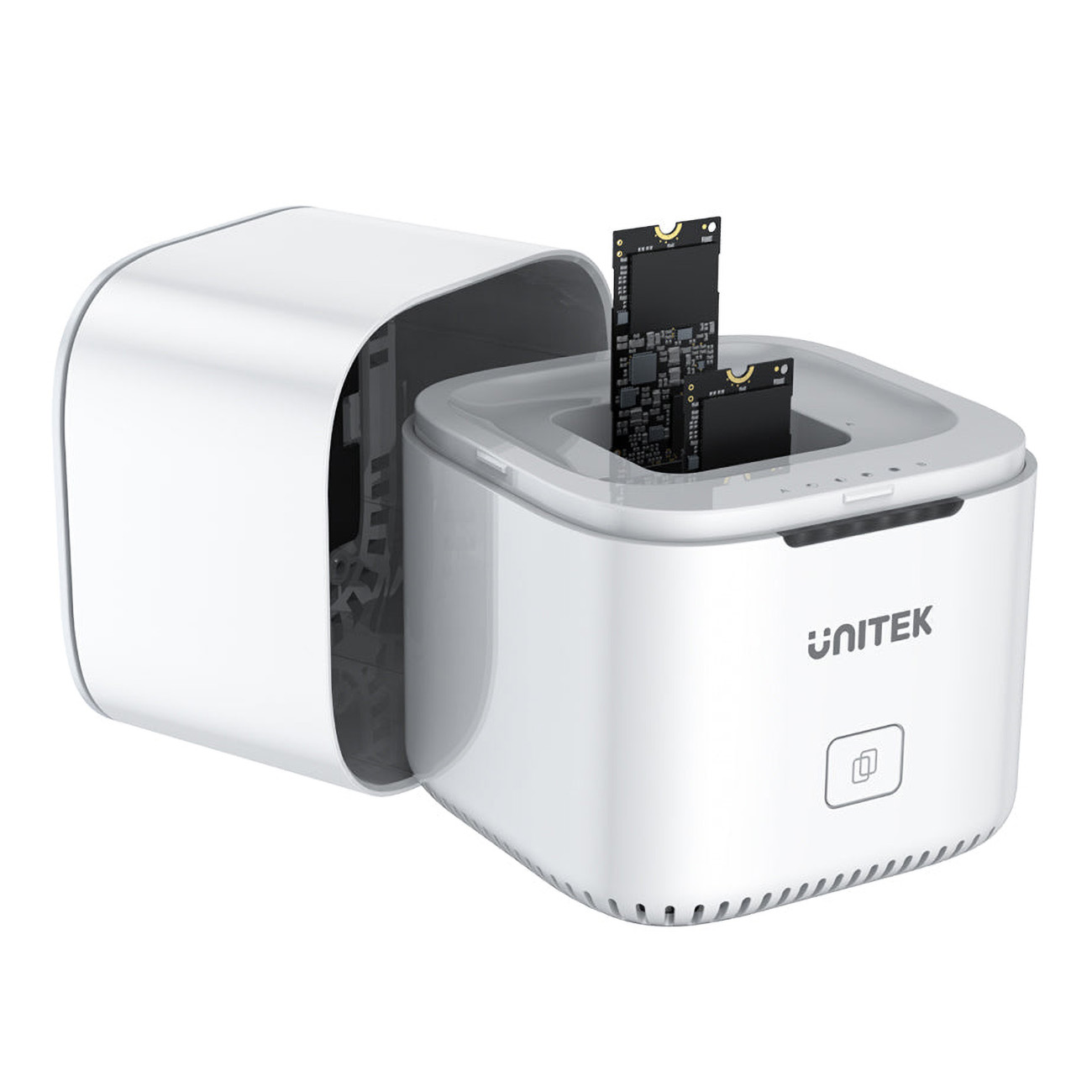 Uunitek M.2 NVMe Docking Station / Dual SSD Slots with Type-C 10Gbps / Built-in Cooling Fan