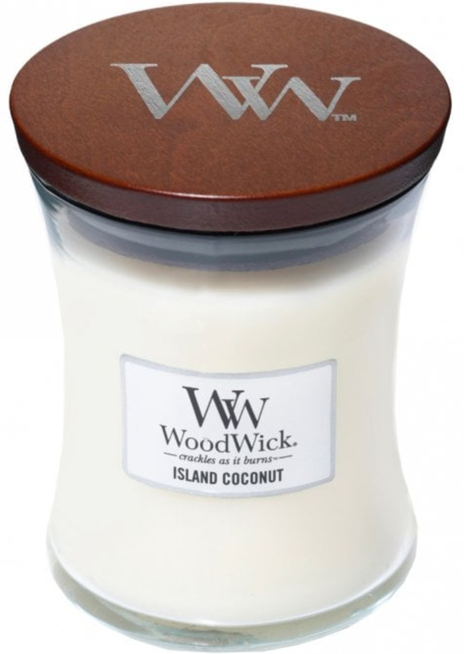 Woodwick Scented Candle / Island Coconut / Medium Size