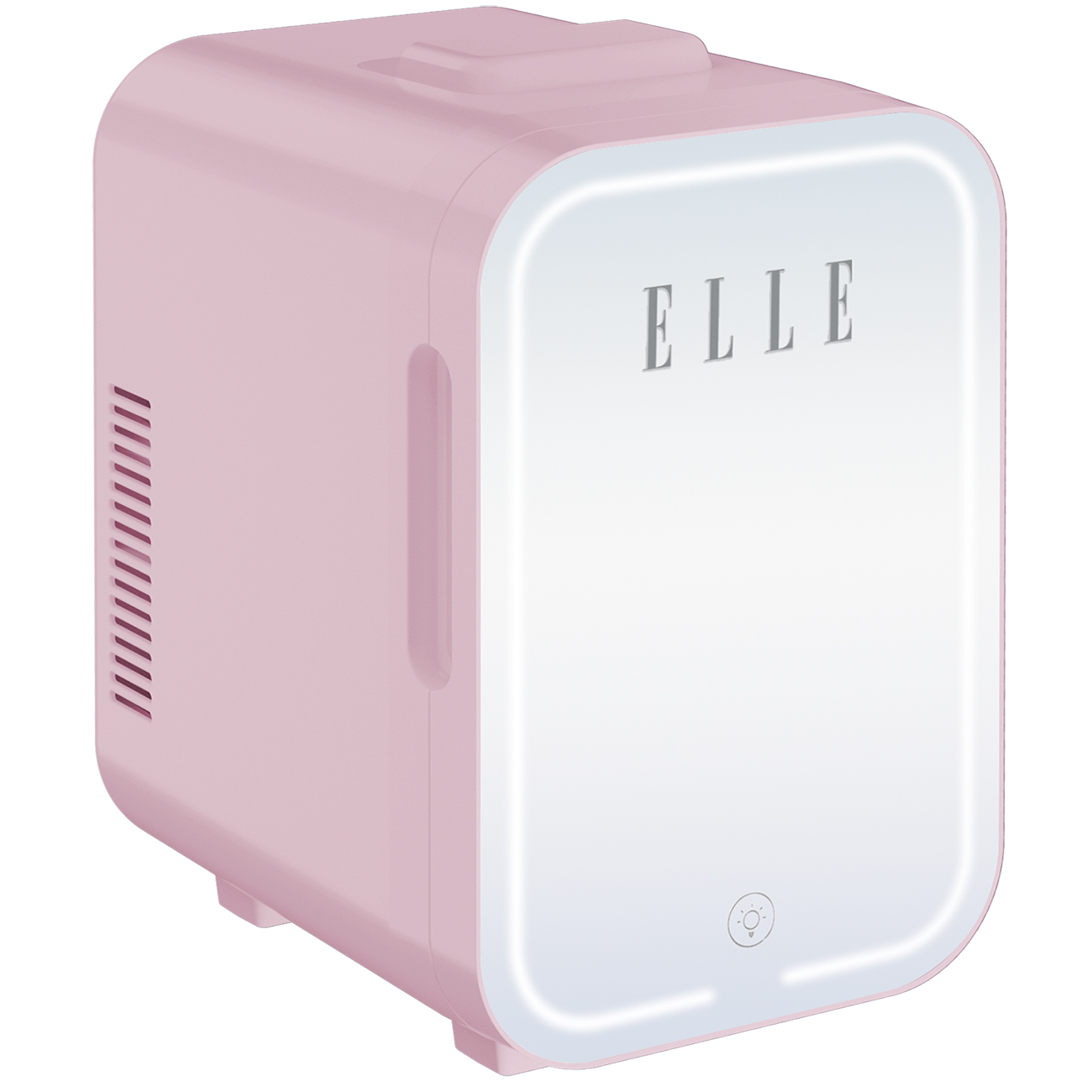 Elle Mini Cooler for Makeup & Car / 8L Capacity / Mirror with LED Light / Pink