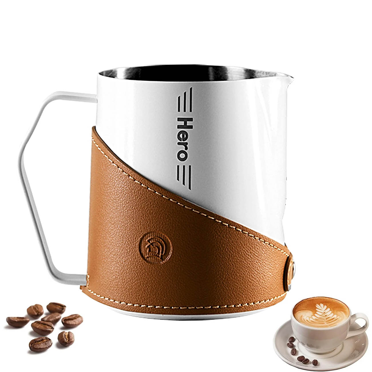 ZeroHero Milk Frothing Cup / 450ml Capacity / White