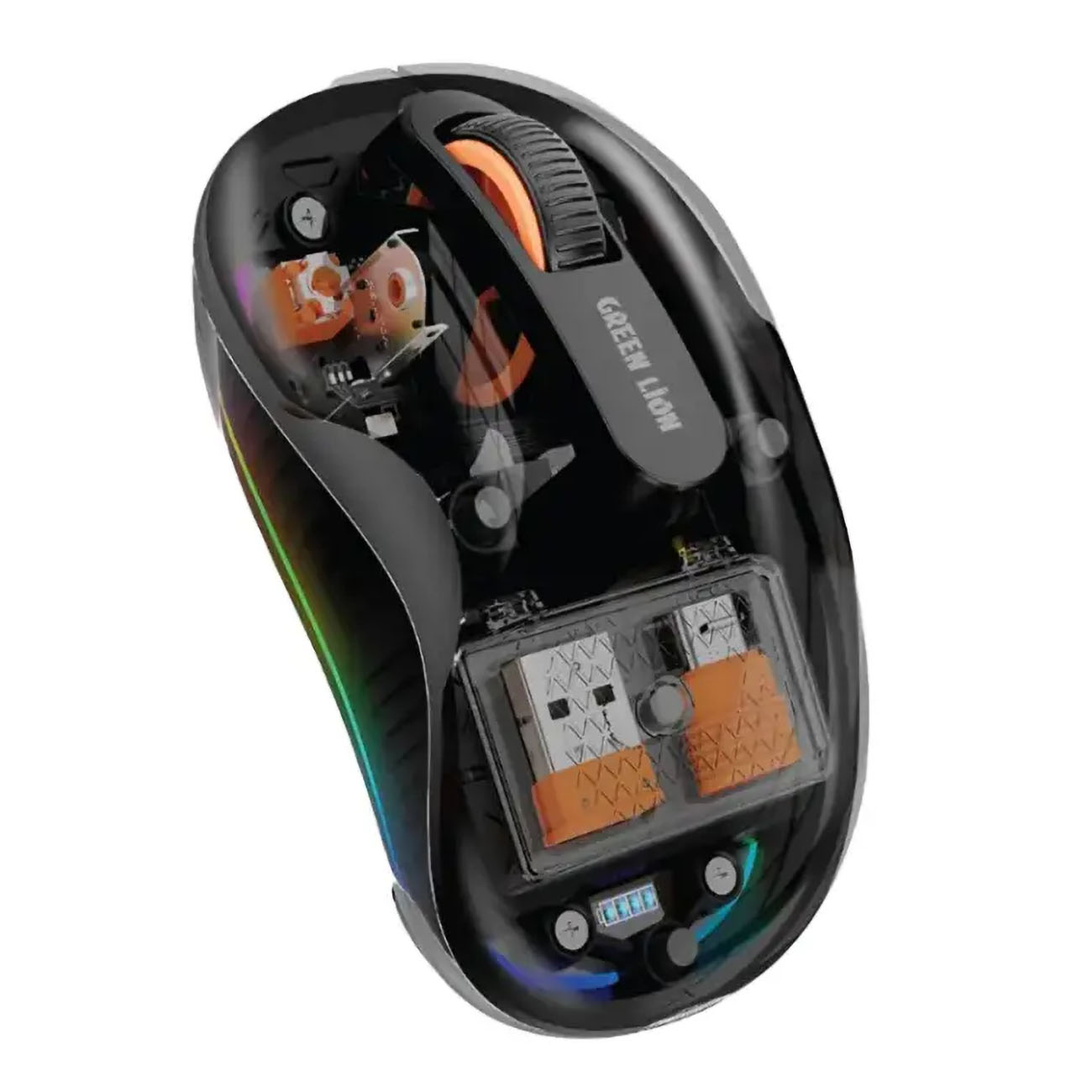 Green Wireless Mouse / Battery-Powered / 2400 DPI Sensor / Practical Design / Black