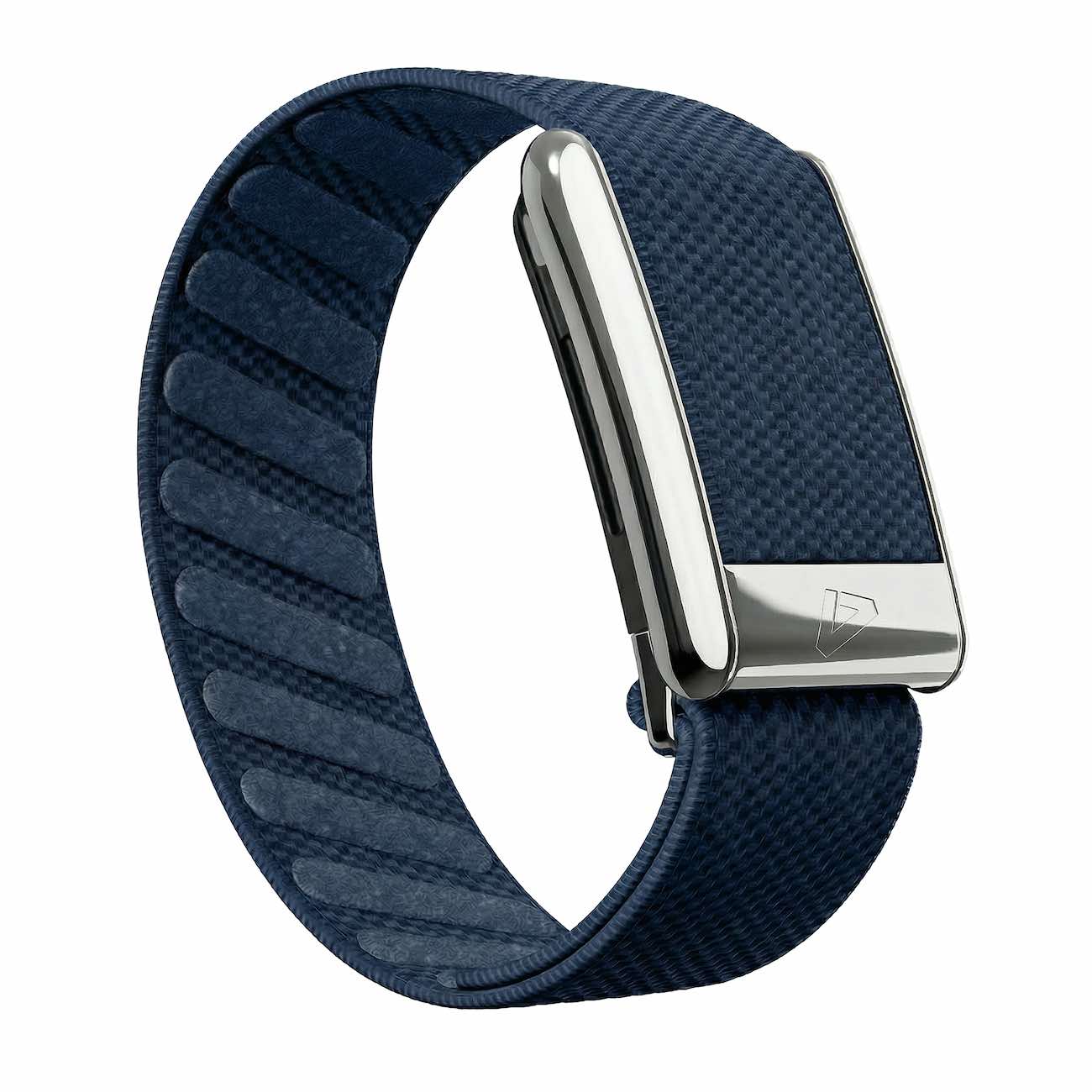 Dash Strap for Whoop 5 / Navy Blue with Shiny Silver Frame