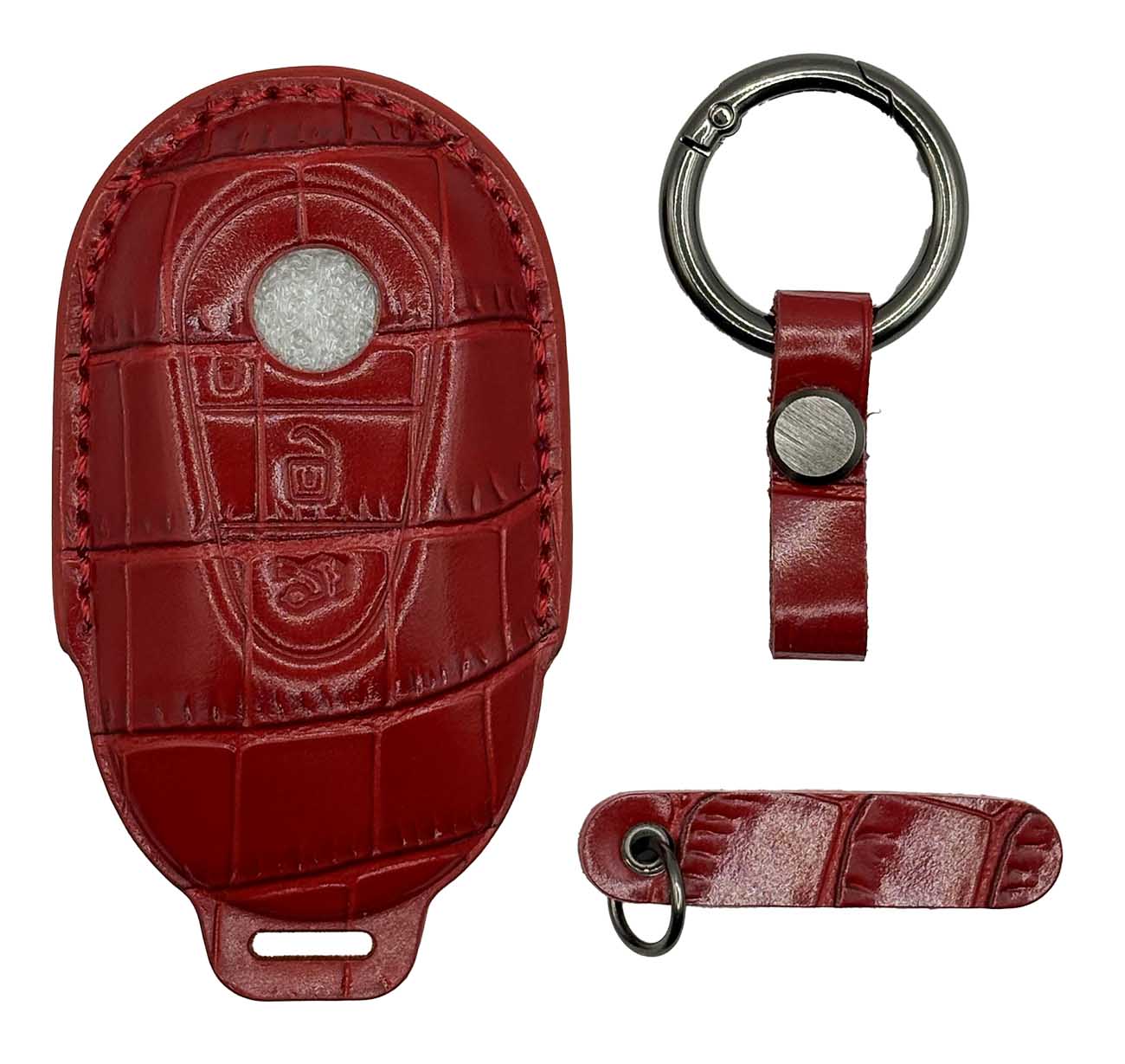 Clava Mercedes 2 Car Key Fob / Premium Leather / Red