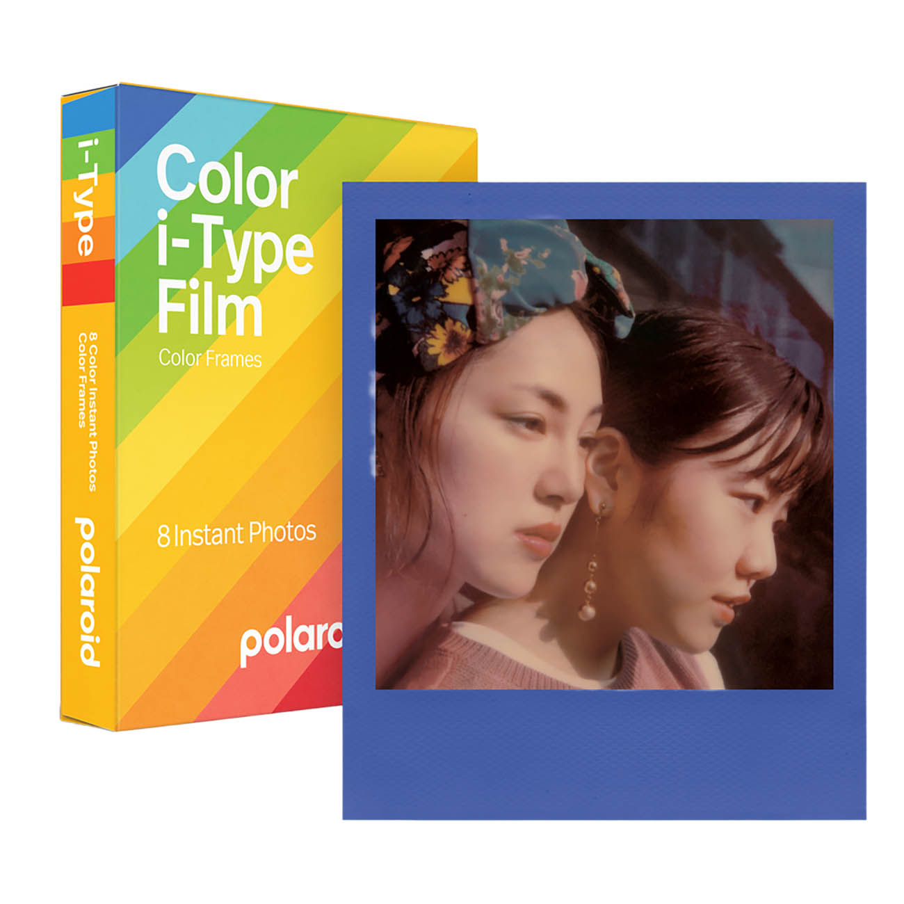 Polaroid Color i-Type Film / Color Prints with Colored Frames / 8 Sheets / Size 4.2 x 3.5 inches