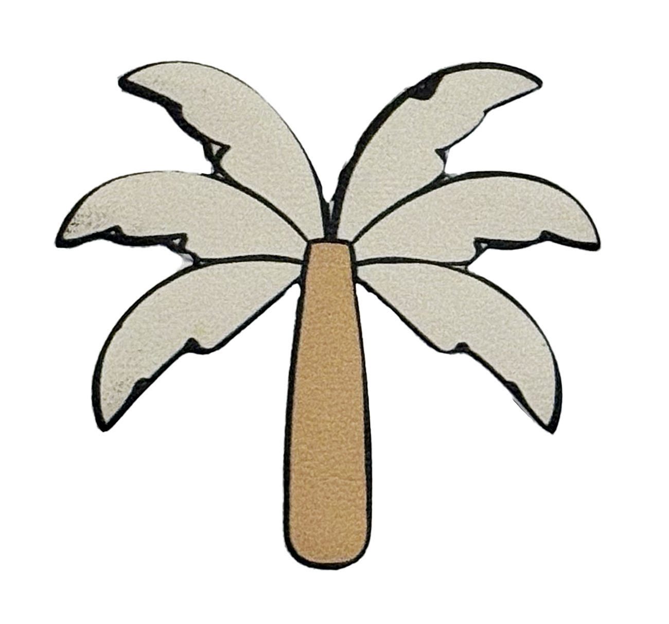 DOUBLE A Sticker / Premium Leather / Palm Tree Design in Beige