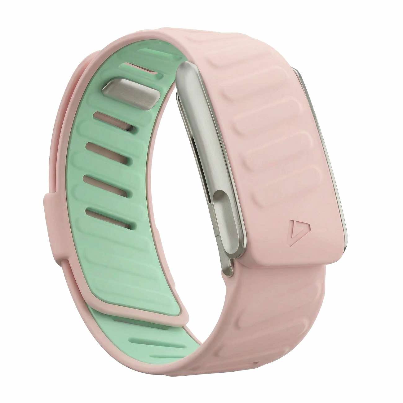 Dash Strap For Whoop 5 MG / Soft Silicone / Baby Pink with Matte Silver Frame