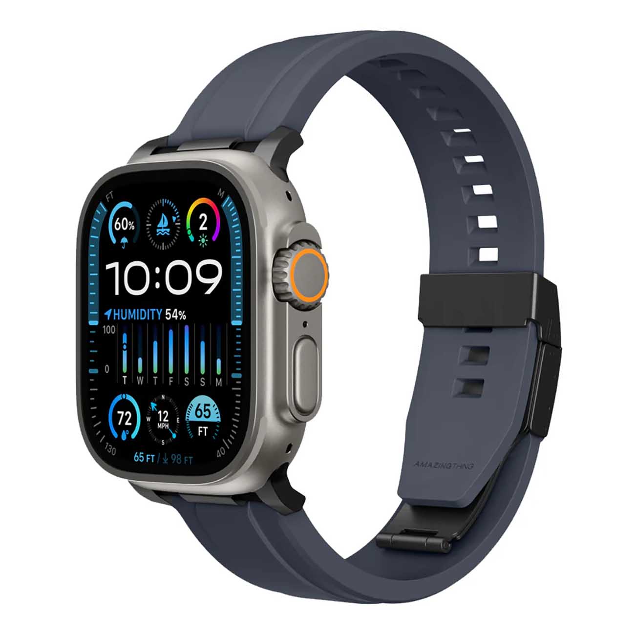 AmazingThing Titan Chrono Apple Watch Strap / Size 42 & 44 & 45 & 46 & 49 / Water-Resistant / Blue