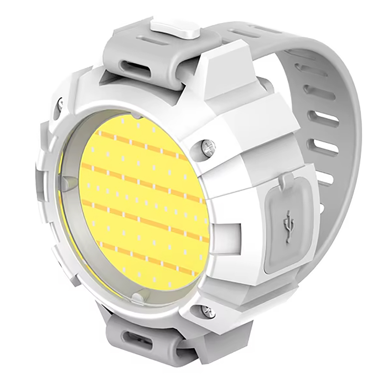 Multi-Purpose LED Flashlight / Powerful Lighting / Battery Powered / With Adjustable Strap / White