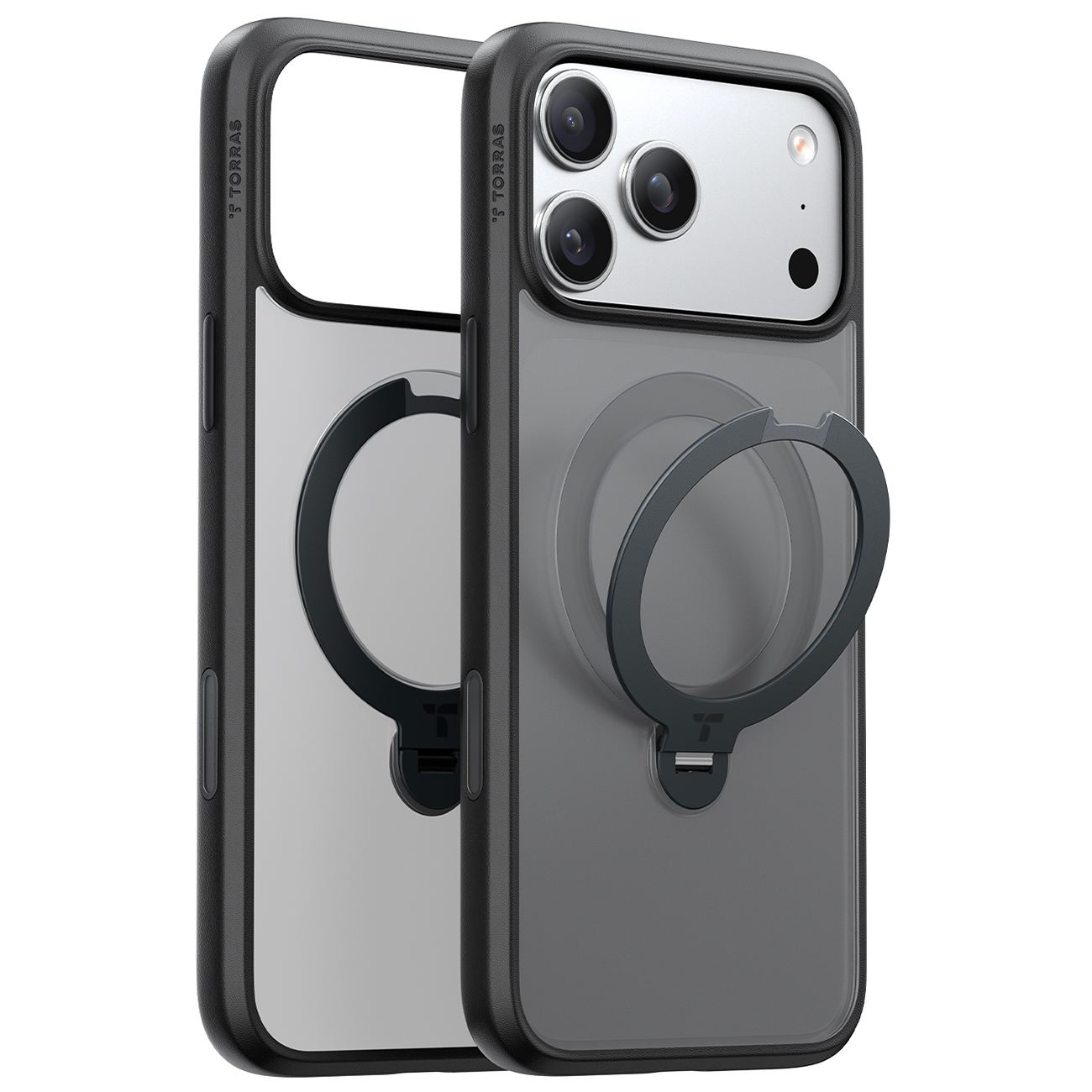 Torras Ostand Spin Case for iPhone 17 Pro Max / MagSafe Compatible / Built-in Grip / Black