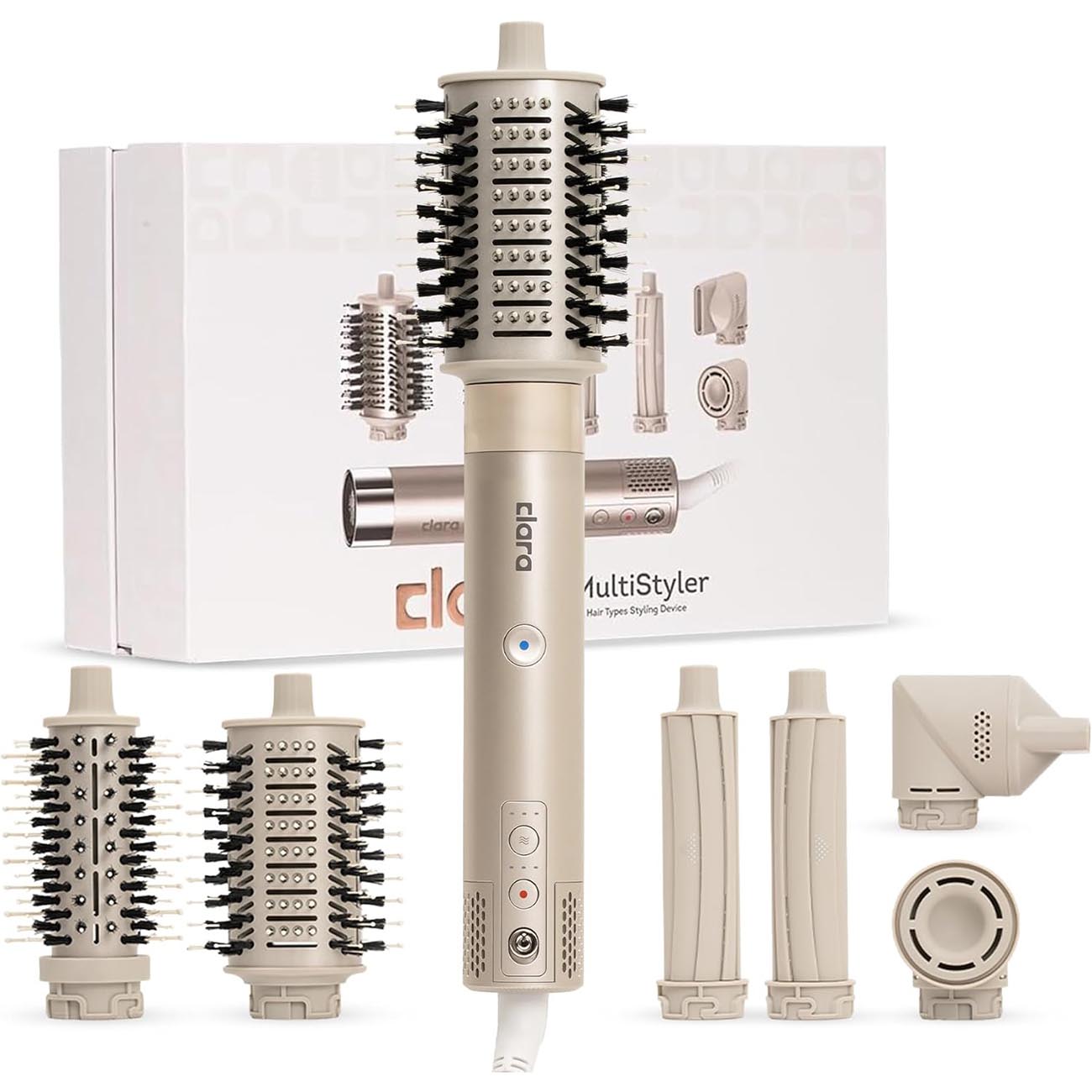 Clara Multi-Styler Clara Hair Multi-Styler / 6 in 1 Design / With Auto-Wrap Curlers / Beige