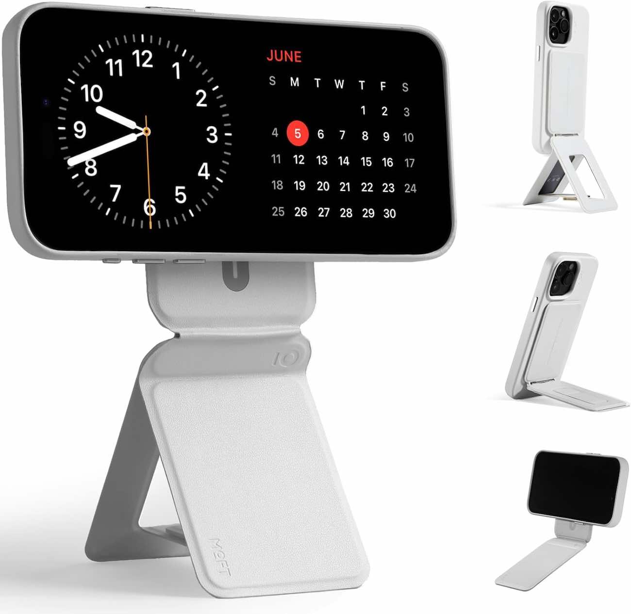 Moft Stand + Tripod for iPhone / Adjustable Angles / Foldable / Convert to Tripod / MagSafe / White