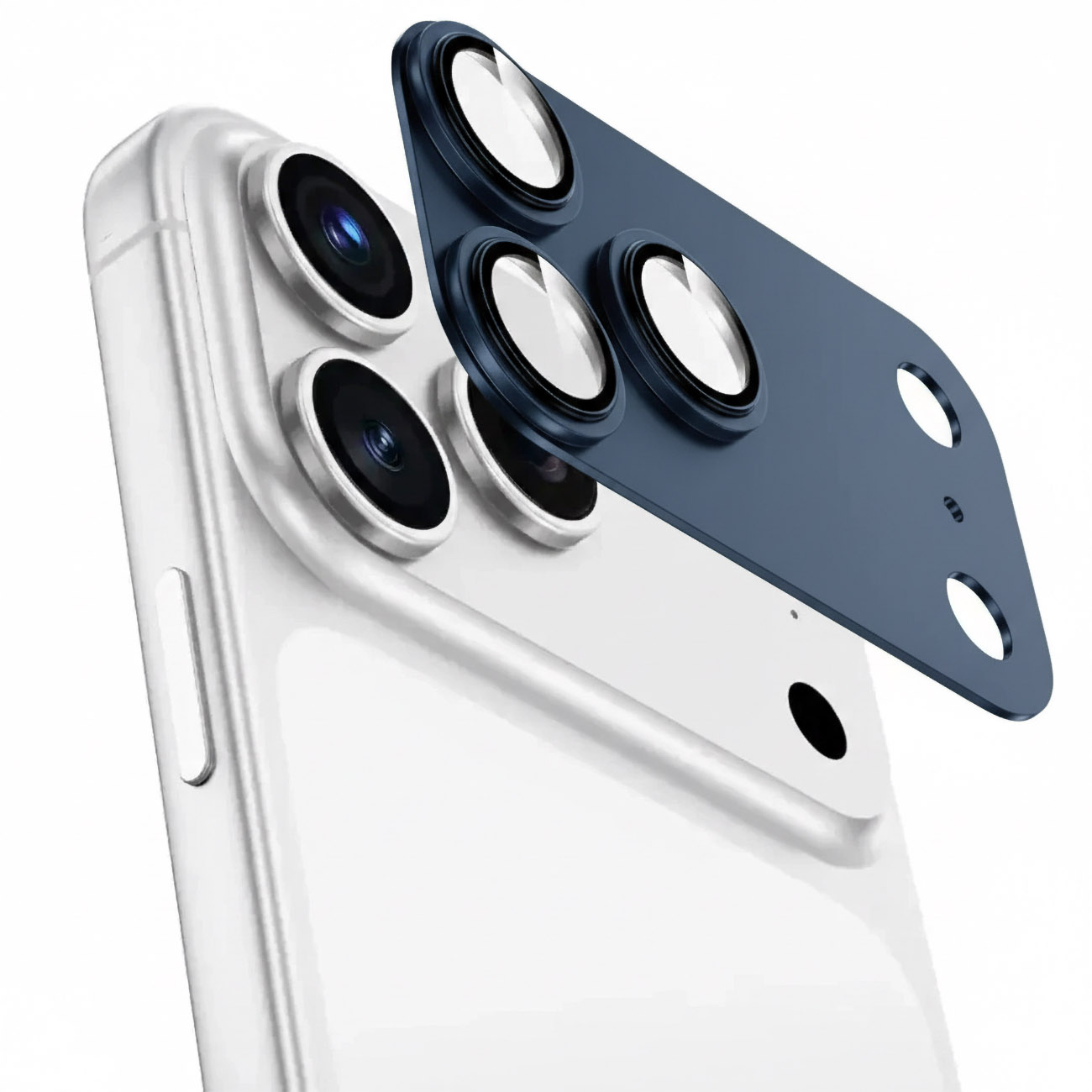 Green Clear Camera Lens Protector for iPhone 17 Pro Max / One-Piece / Blue Aluminum