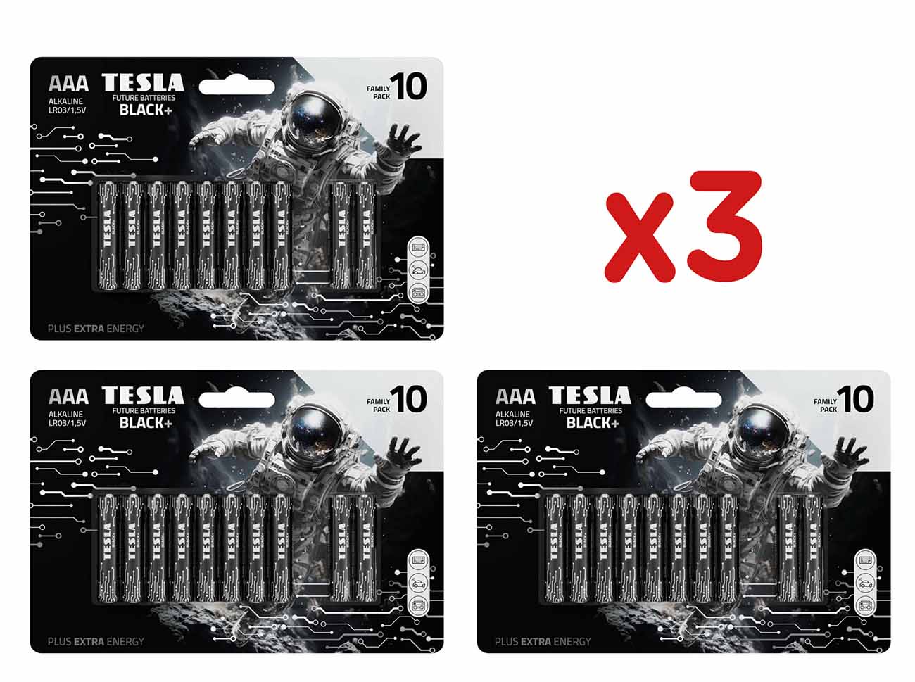 بطاريات +TESLA Black نوع AAA / حزمة من 30