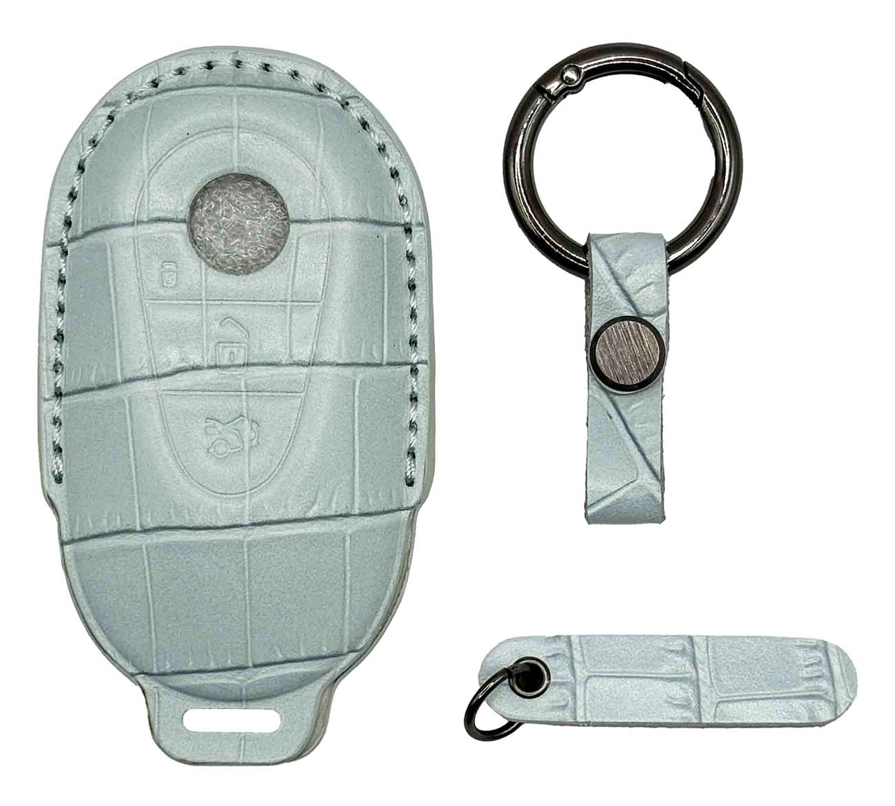 Clava Mercedes 2 Car Key Fob / Premium Leather / Blue