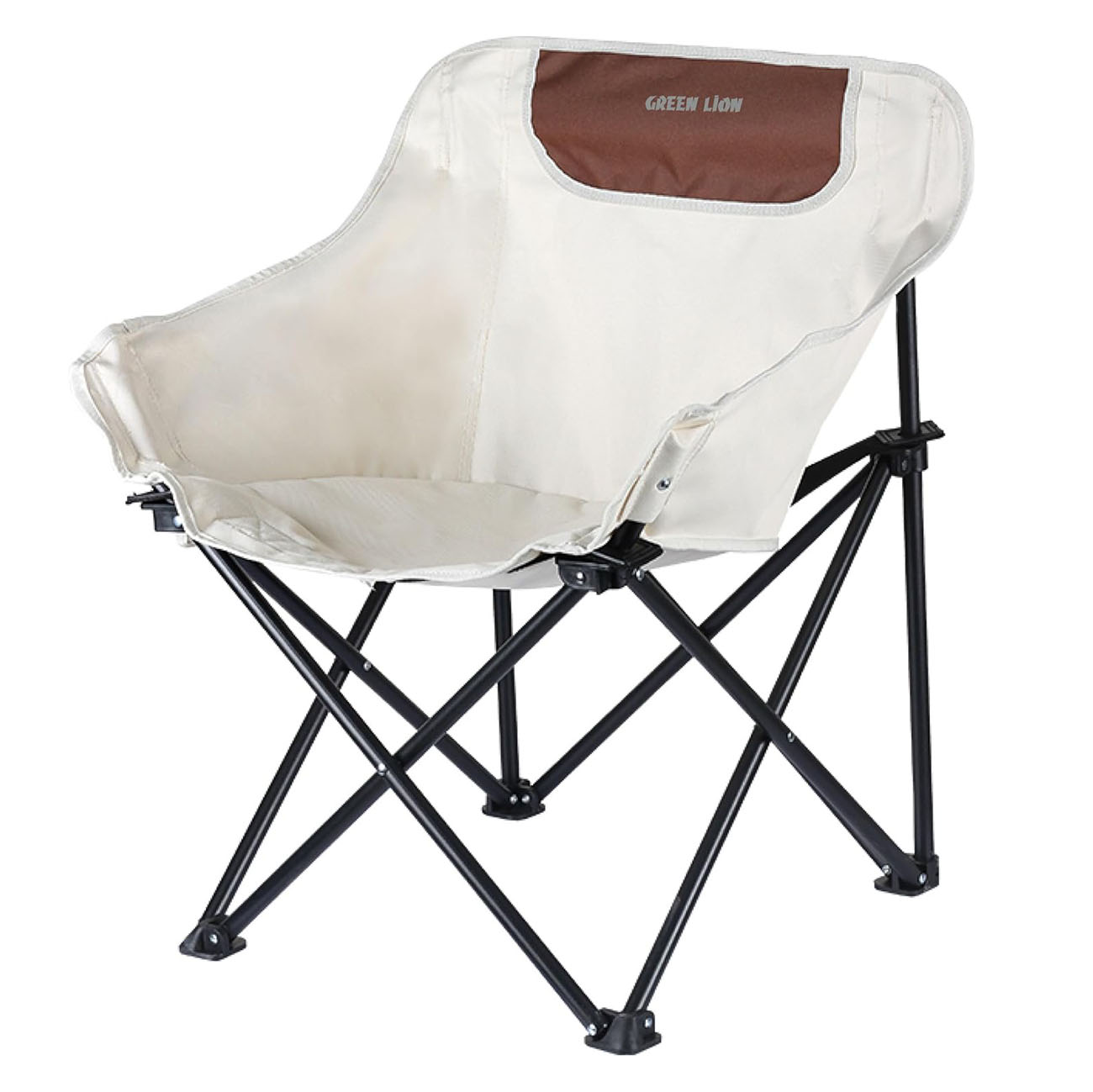 Green Camping Chair / Foldable / Built-in Pocket / Supports up to 100 kg / White