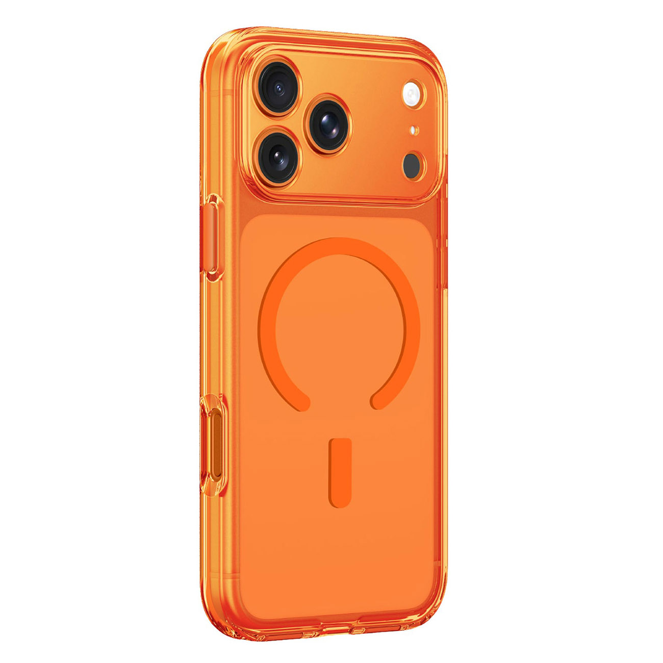 AT Minimal LensGuard Case for iPhone 17 Pro / Supports MagSafe / Drop-resistant / Clear Orange