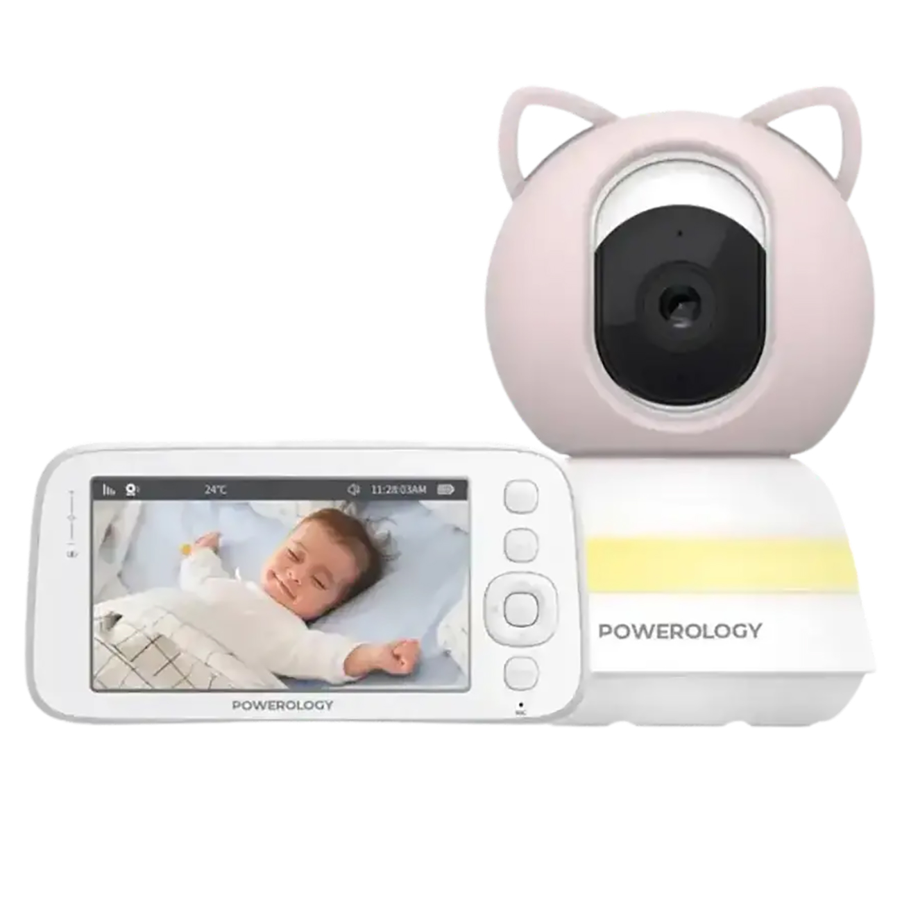 كاميرا مراقبة الاطفال من باورولوجي / مع شاشة حجم 5 انش / تتبع حركة بالذكاء الاصطناعي / تنبيهات صوتية