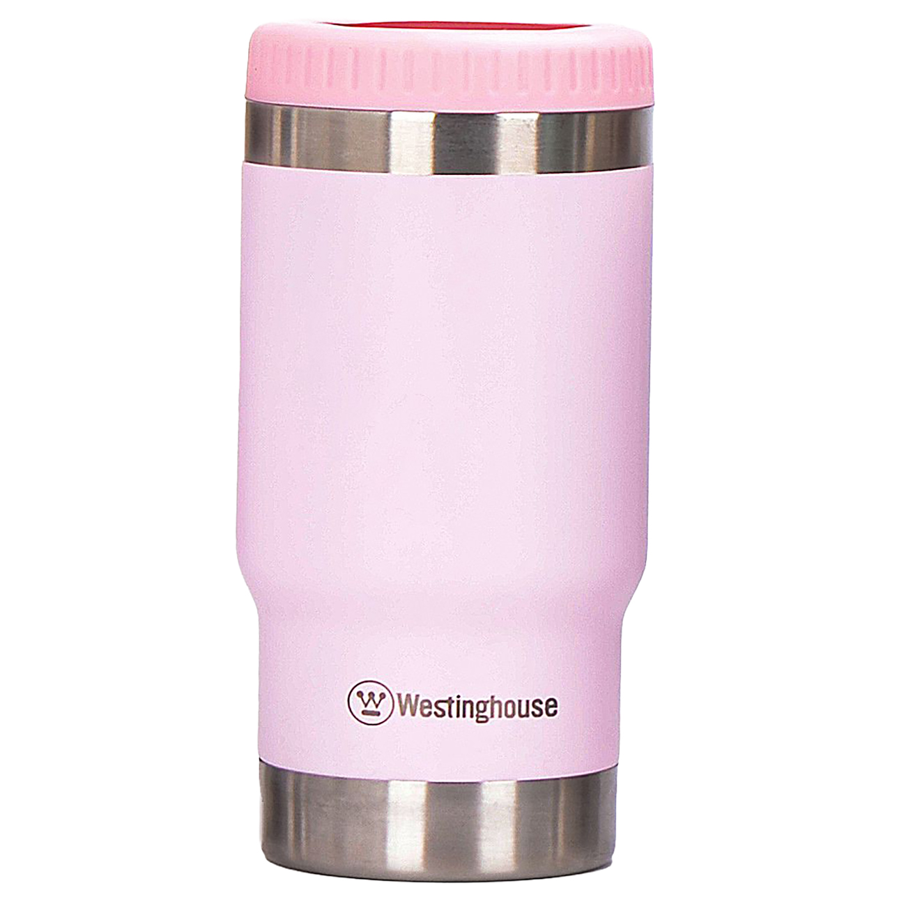 Westinghouse 3-in-1 Can Cooler / Double Wall Insulated / Keeps Drinks Cold 4 Hours / Pink